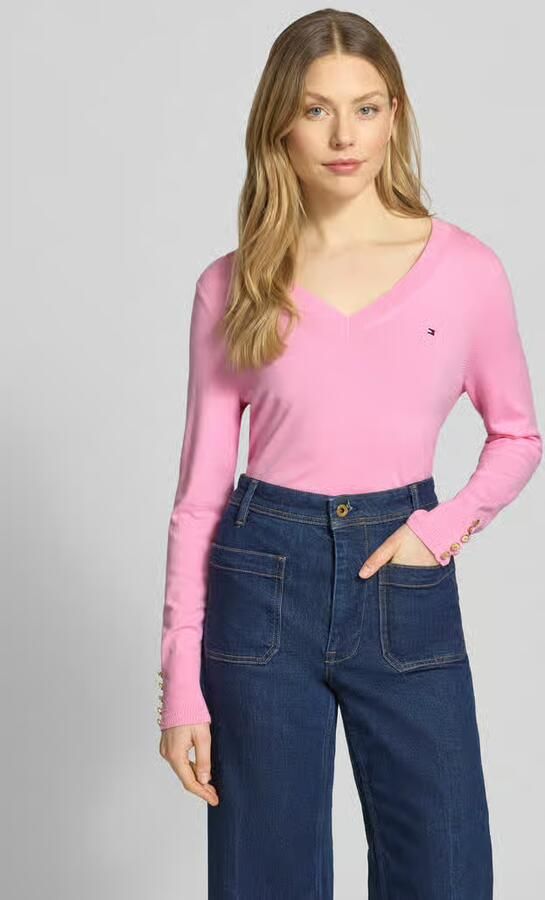 Tommy Hilfiger regular fit gebreide pullover van katoenmix - Foto 2