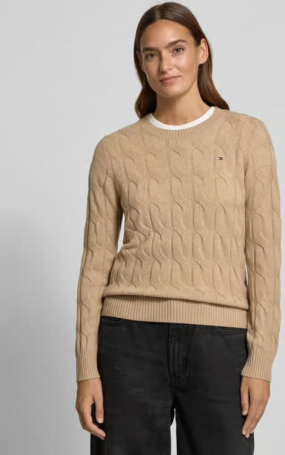 Tommy Hilfiger Gebreide trui SOFT WOOL CABLE C-NK met kabelpatroon van zuivere wol - Foto 11