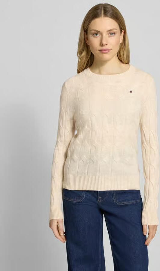Tommy Hilfiger Gebreide trui SOFT WOOL CABLE C-NK met kabelpatroon van zuivere wol - Foto 7
