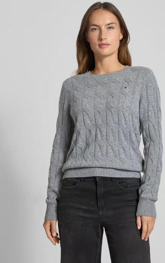 Tommy Hilfiger Gebreide trui SOFT WOOL CABLE C-NK met kabelpatroon van zuivere wol - Foto 7