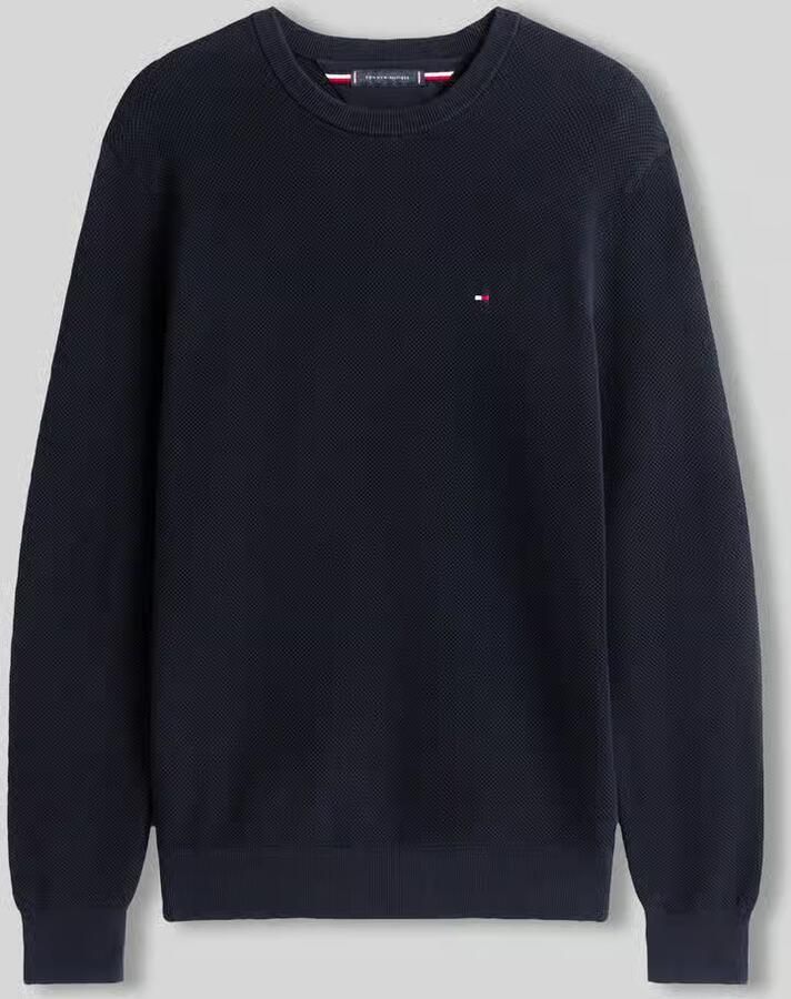 Tommy Hilfiger Trui met ronde hals ESSENTIAL STRUCTURE CREW NECK met structuur en label - Foto 3