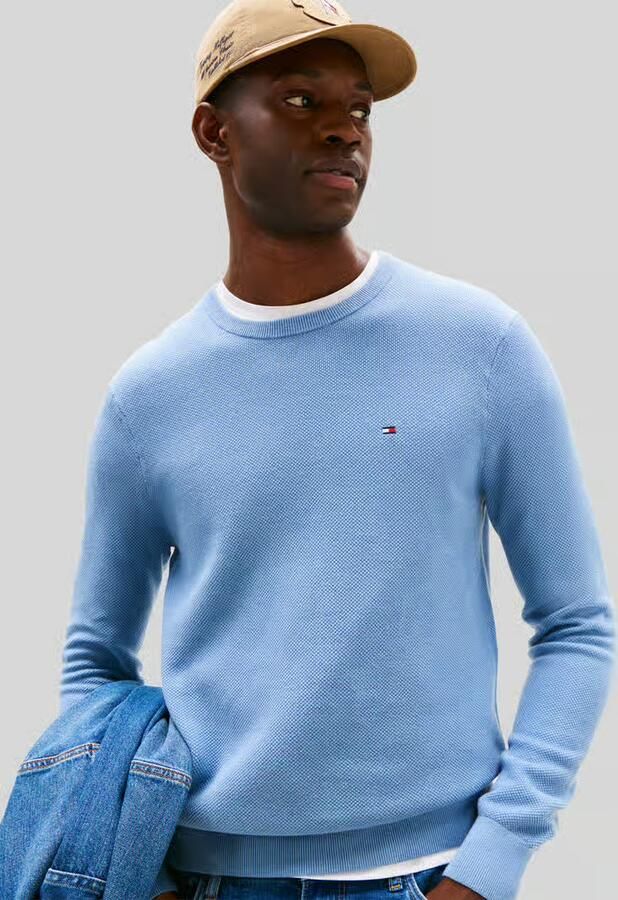 TOMMY HILFIGER Heren Truien & Vesten Essential Structure Crew Neck Lichtblauw - Foto 6