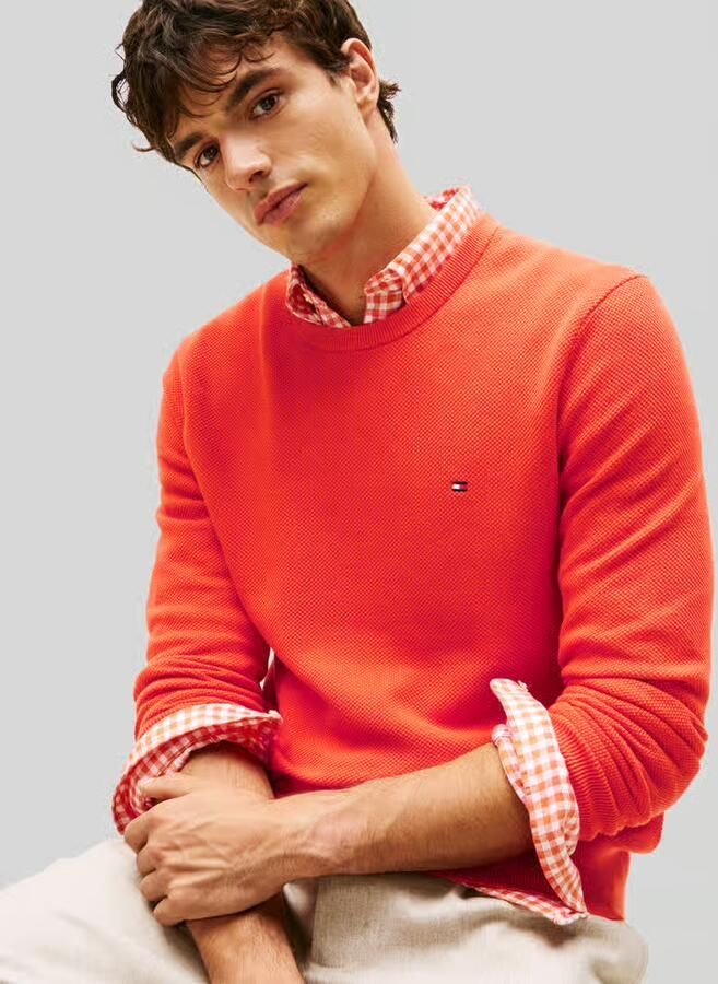 Tommy Hilfiger Regular fit gebreide pullover van zuiver katoen