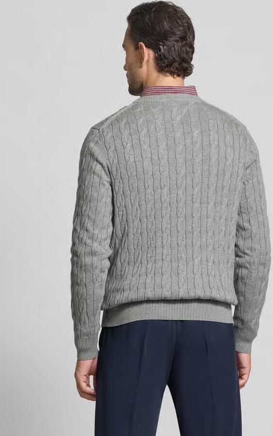 Tommy Hilfiger Gebreide trui CLASSIC CABLE CREW NECK met structuurbreisel en vlaglabel - Foto 9