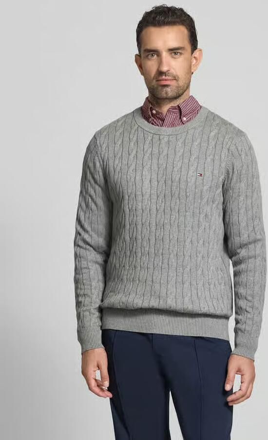 Tommy Hilfiger Gebreide trui CLASSIC CABLE CREW NECK met structuurbreisel en vlaglabel - Foto 11