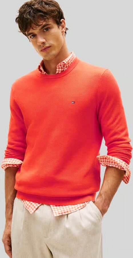Tommy Hilfiger Regular fit gebreide pullover van zuiver katoen - Foto 2
