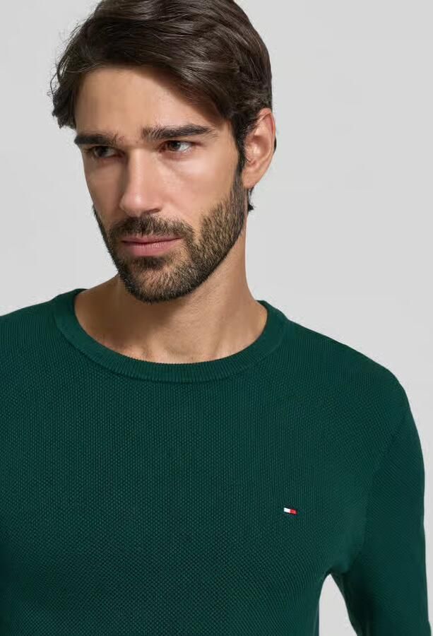 Tommy Hilfiger Trui met ronde hals ESSENTIAL STRUCTURE CREW NECK met structuur en label - Foto 6