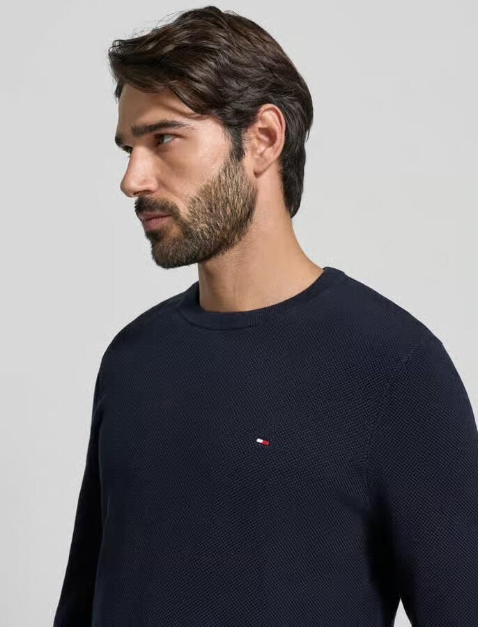 Tommy Hilfiger Trui met ronde hals ESSENTIAL STRUCTURE CREW NECK met structuur en label - Foto 3