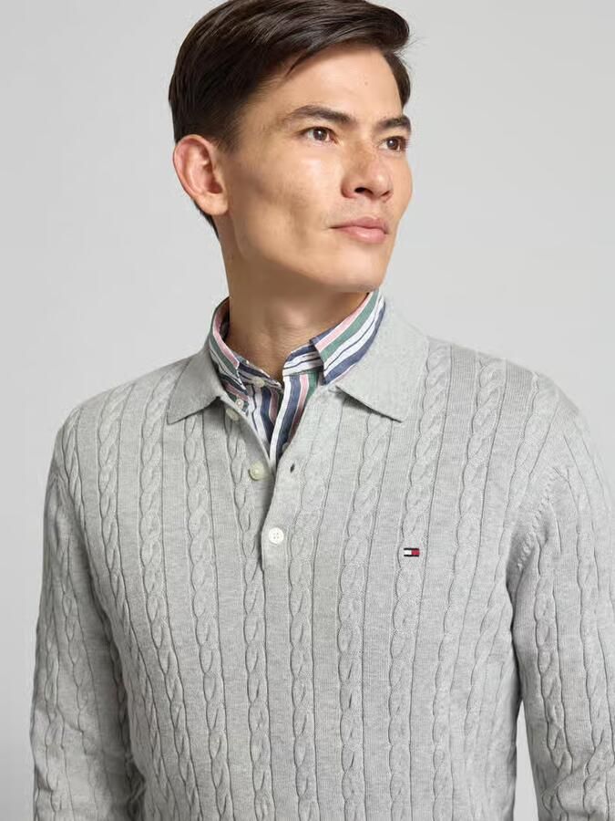 Tommy Hilfiger Regular Fit gebreide trui van puur katoen