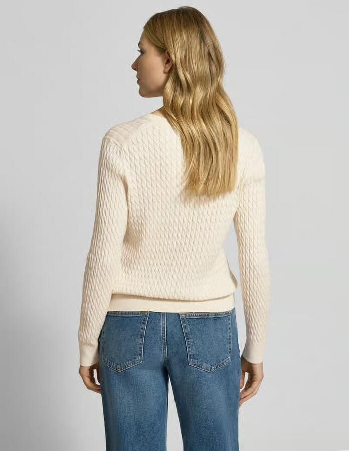 Tommy Hilfiger Trui met V-hals CO CABLE V-NK LS SWT met kabelpatroon logo-borduursel - Foto 5