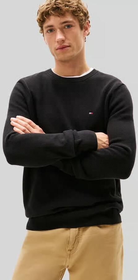 Tommy Hilfiger Trui met ronde hals ESSENTIAL STRUCTURE CREW NECK met structuur en label - Foto 16