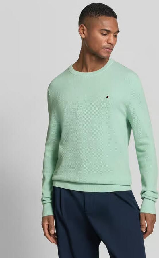 Tommy Hilfiger Trui met ronde hals ESSENTIAL STRUCTURE CREW NECK met structuur en label - Foto 8