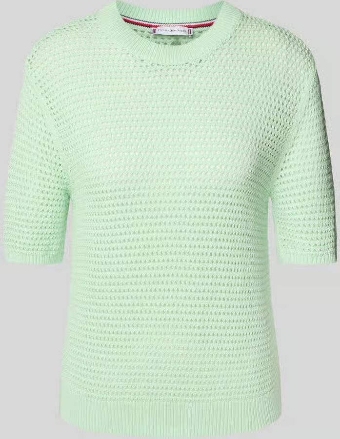 Tommy Hilfiger Regular fit gehaakte pullover van katoenmix - Foto 2