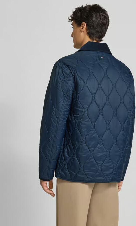 Tommy Hilfiger Regular fit gewatteerd jack met corduroy kraag