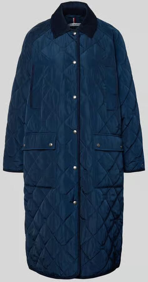 Tommy Hilfiger Regular fit gewatteerde lange jas met logodetails