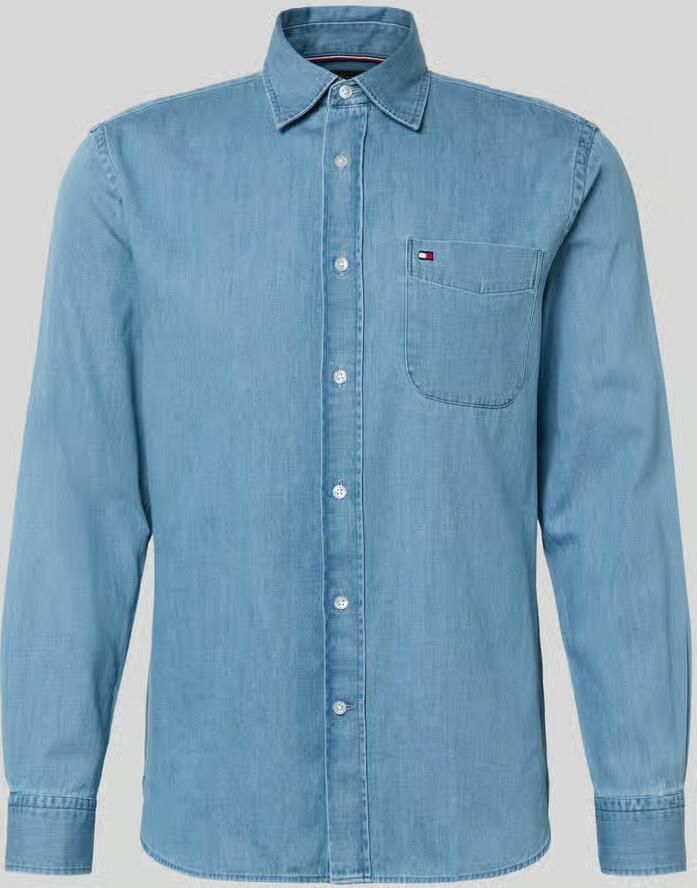 Tommy Hilfiger Regular fit jeansoverhemd van puur katoen