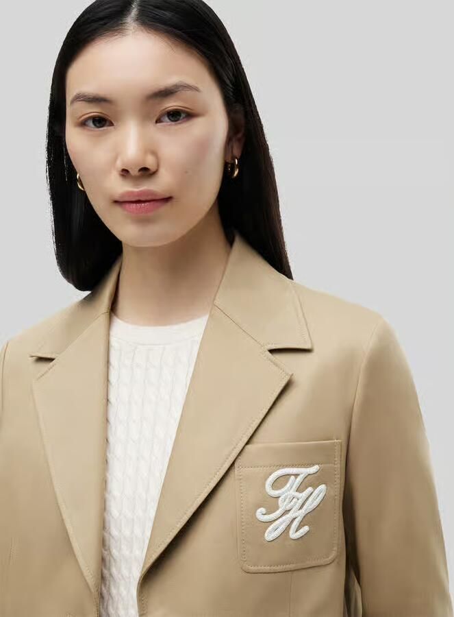 Tommy Hilfiger Regular fit kort colbert van puur katoen