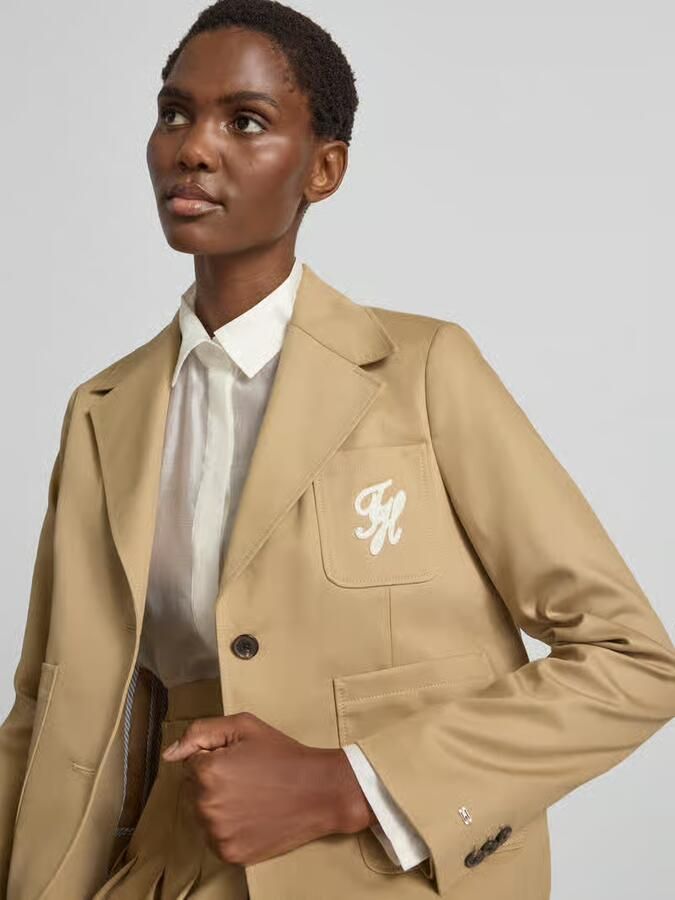 Tommy Hilfiger Regular fit kort colbert van puur katoen