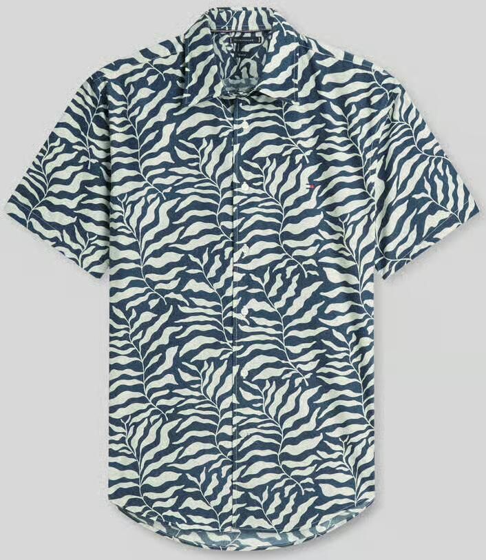 Tommy Hilfiger regular fit kort overhemd met labelstitching - Foto 2