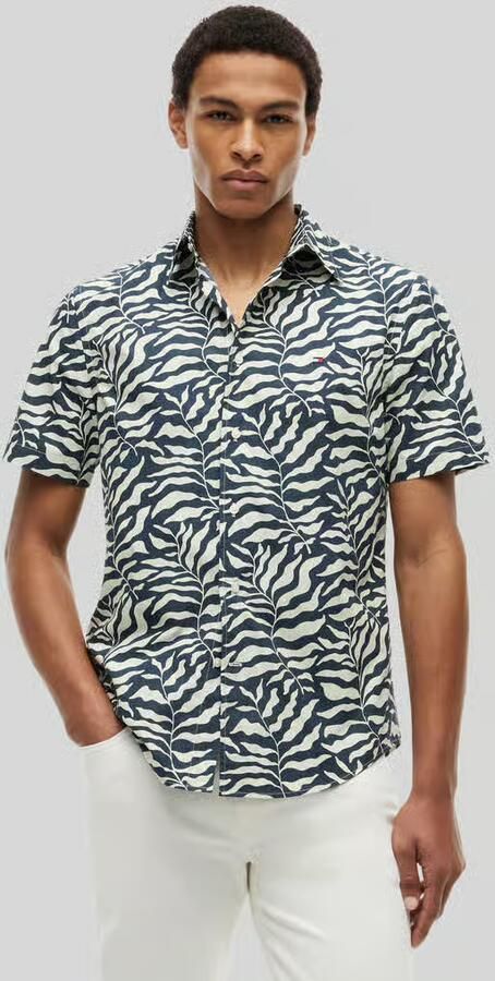 Tommy Hilfiger regular fit kort overhemd met labelstitching - Foto 2