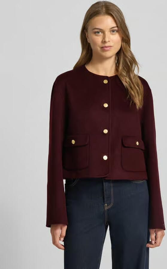 TOMMY HILFIGER Dames Jassen Df Wool Blend Reg Lady Jacket Bordeaux - Foto 6