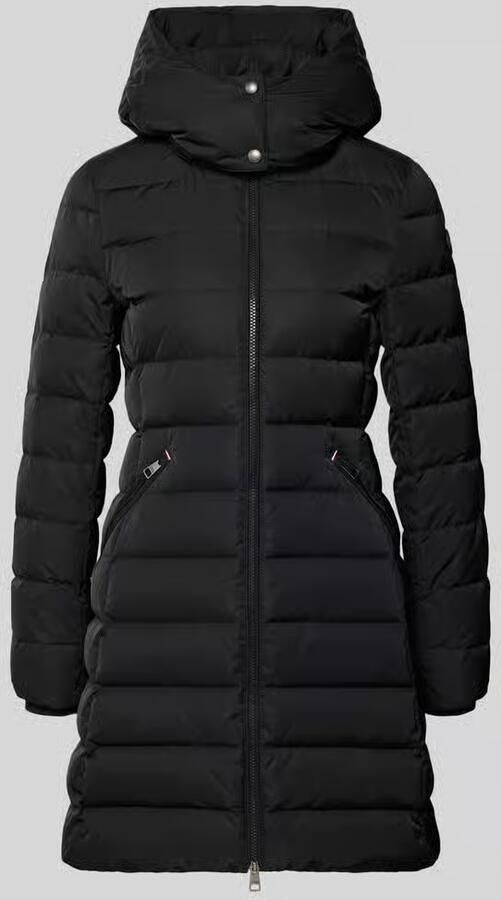 Tommy Hilfiger Regular fit lange donsjas met afneembare capuchon