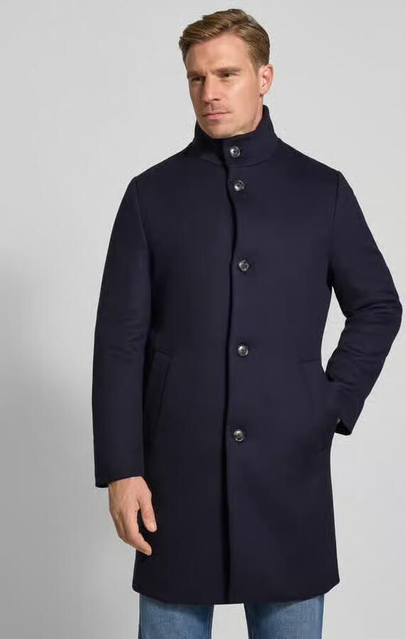 Tommy Hilfiger Regular fit lange jas van wolmix - Foto 2