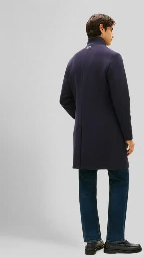 Tommy Hilfiger Regular fit lange jas van wolmix - Foto 4