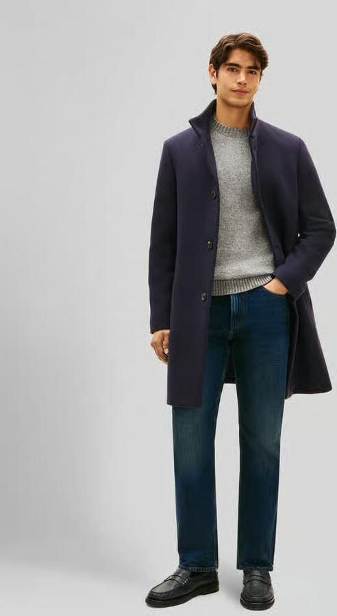 Tommy Hilfiger Regular fit lange jas van wolmix - Foto 5