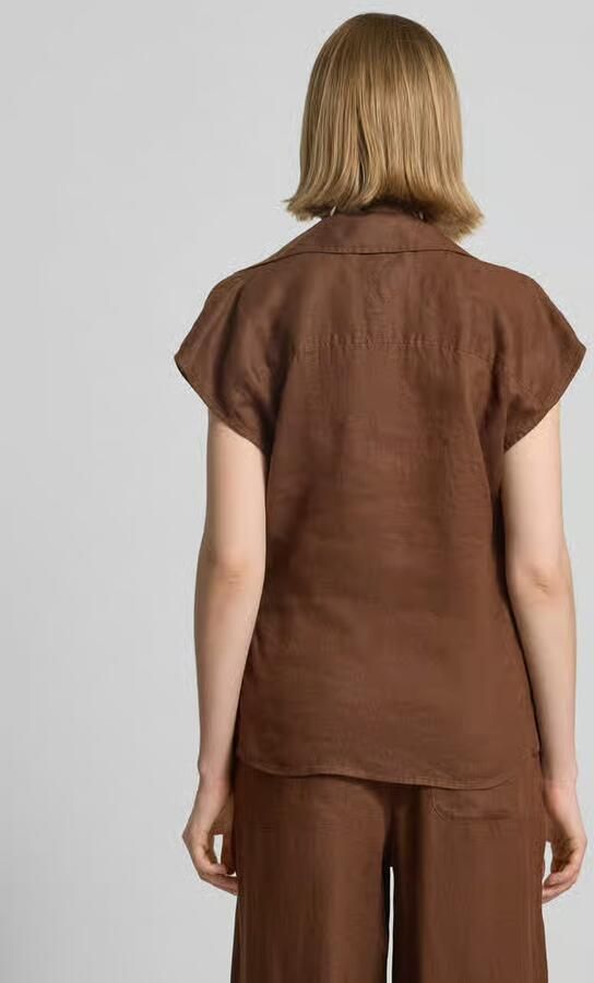 Tommy Hilfiger regular fit linnen blouse in wikkeloptiek