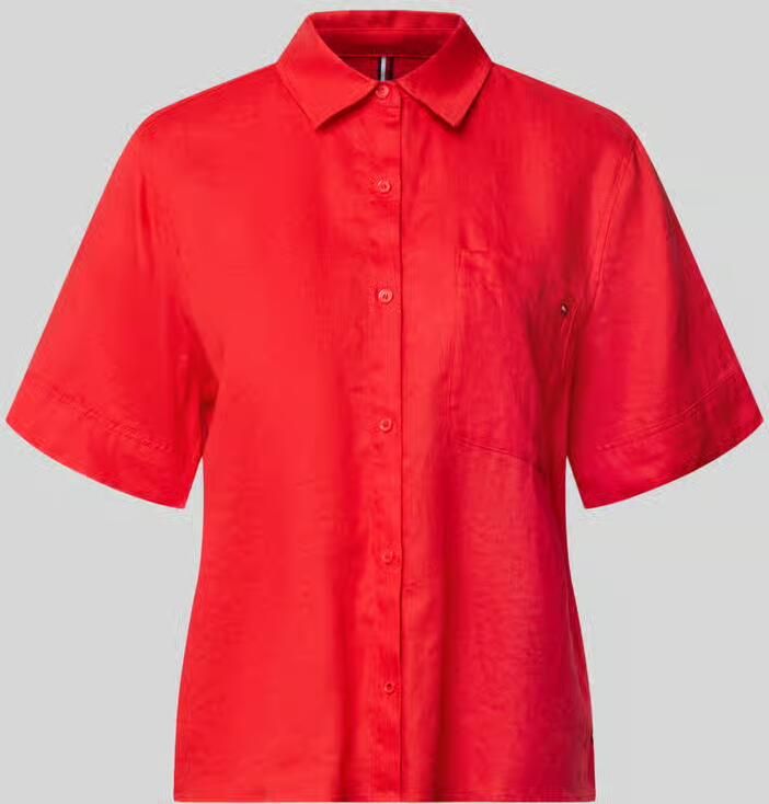 Tommy Hilfiger regular fit linnen blouse met logo-stitching - Foto 2