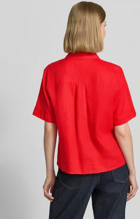Tommy Hilfiger regular fit linnen blouse met logo-stitching - Foto 2