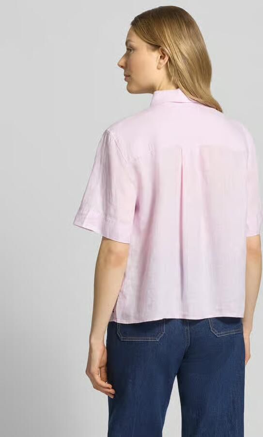 Tommy Hilfiger regular fit linnen blouse met logo-stitching - Foto 3
