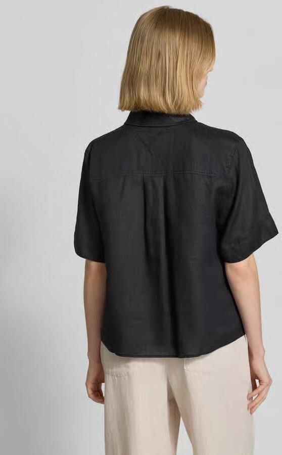 Tommy Hilfiger regular fit linnen blouse met logo-stitching