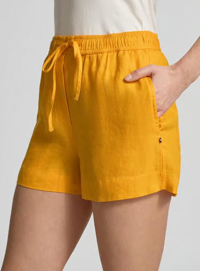 Tommy Hilfiger regular fit linnen short met trekkoord