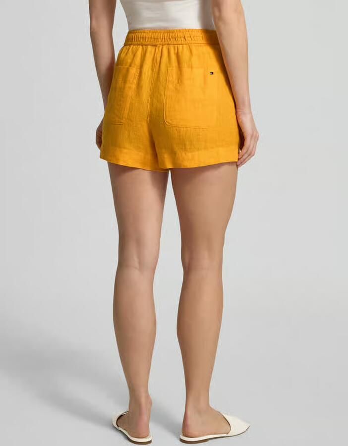 Tommy Hilfiger regular fit linnen short met trekkoord - Foto 2