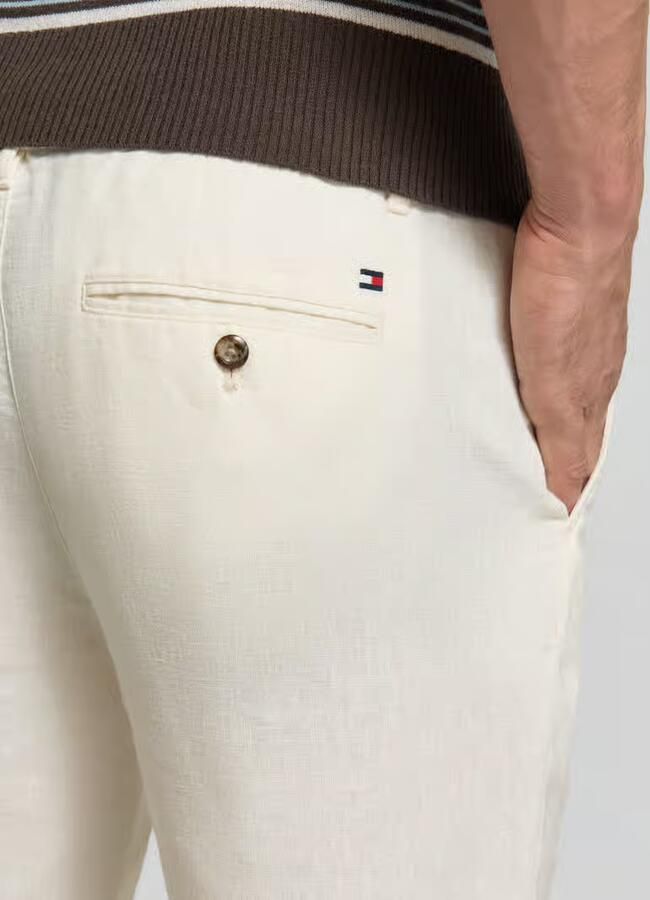 Tommy Hilfiger regular fit linnenbroek met logostitching model 'Denton' - Foto 2