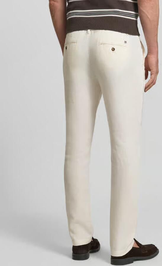 Tommy Hilfiger regular fit linnenbroek met logostitching model 'Denton' - Foto 3