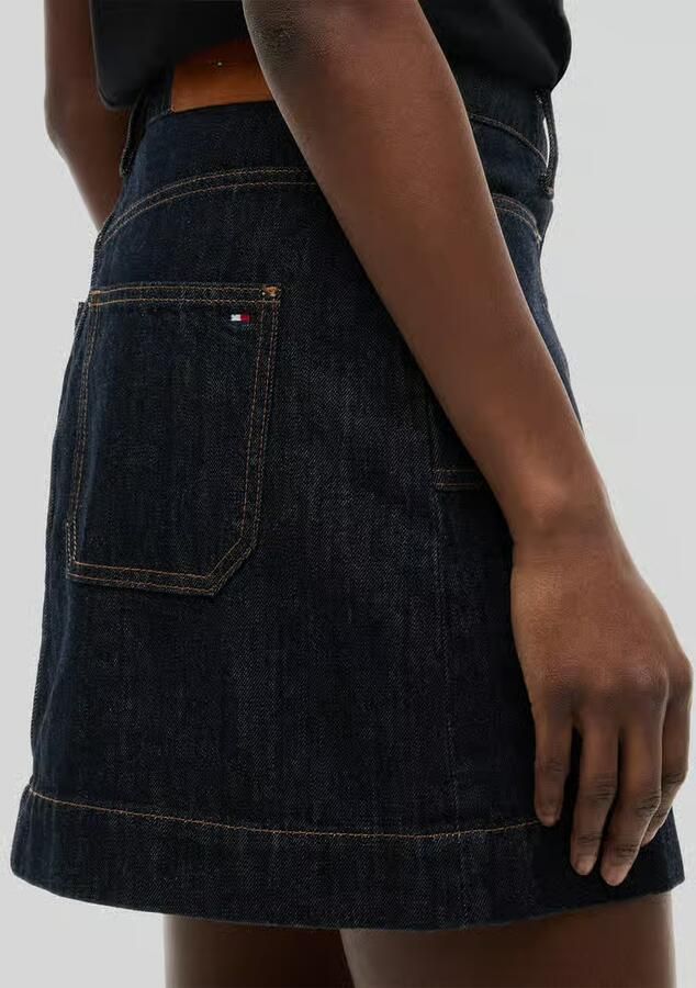 Tommy Hilfiger regular fit minirok van puur katoen met knoopsluiting