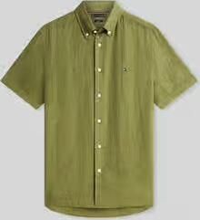 Tommy Hilfiger regular fit overhemd met korte mouwen van puur linnen