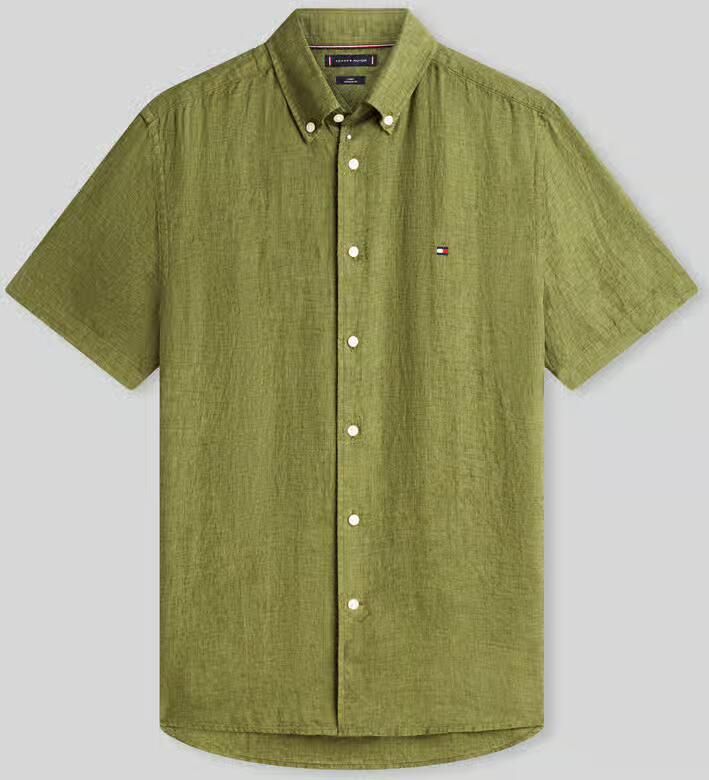 Tommy Hilfiger regular fit overhemd met korte mouwen van puur linnen - Foto 2
