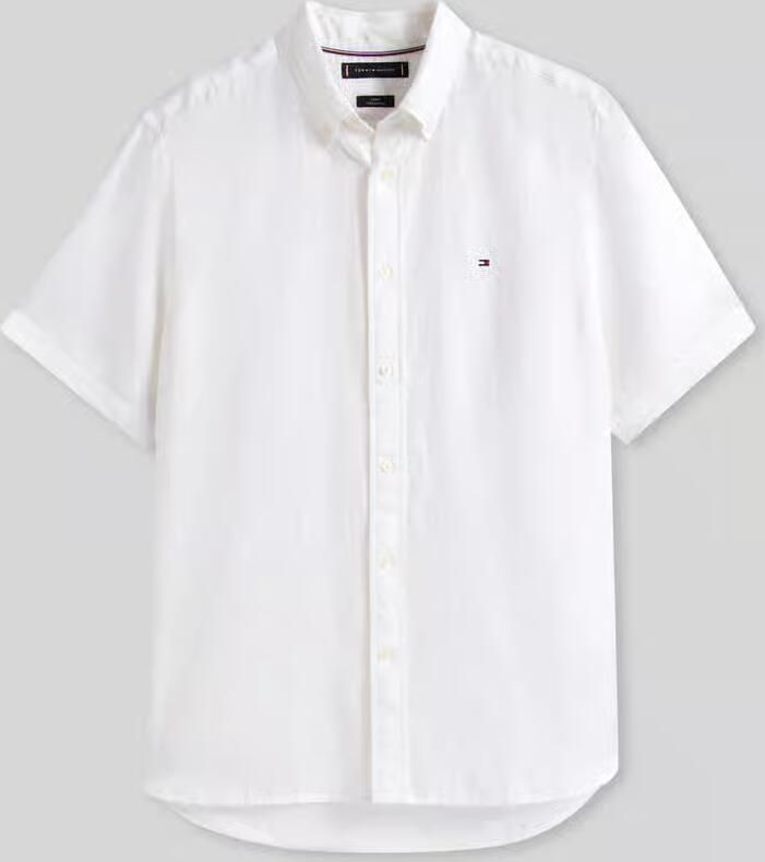 Tommy Hilfiger regular fit overhemd met korte mouwen van puur linnen - Foto 2