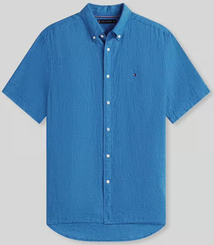 Tommy Hilfiger regular fit overhemd met korte mouwen van puur linnen - Foto 2