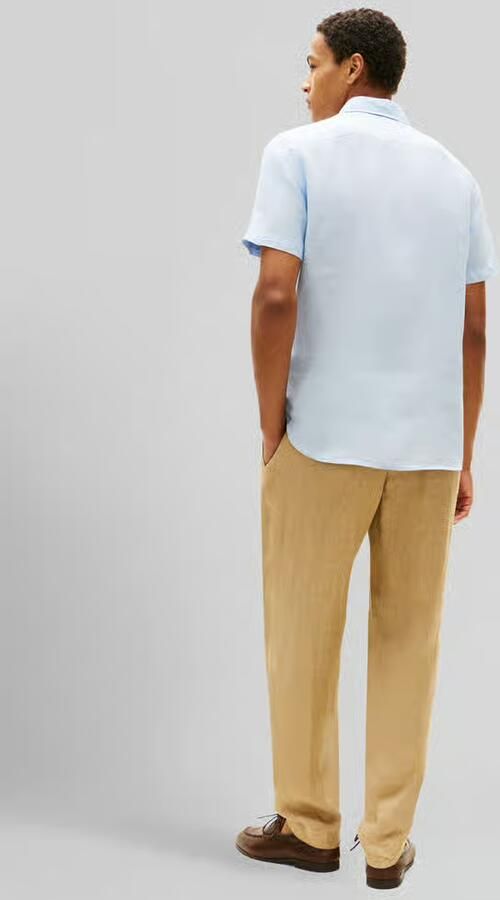 Tommy Hilfiger regular fit overhemd met korte mouwen van puur linnen - Foto 3