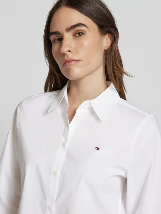 Tommy Hilfiger Overhemdblouse STRETCH REGULAR LS SHIRT met geborduurd logo