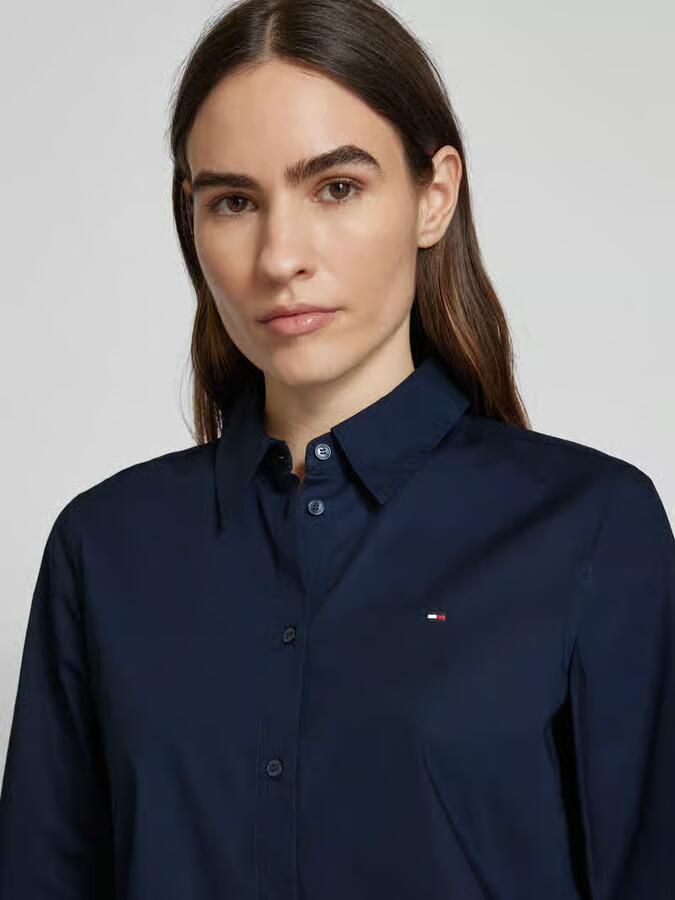 Tommy Hilfiger Overhemdblouse STRETCH REGULAR LS SHIRT met geborduurd logo