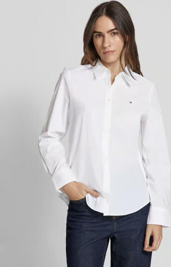 Tommy Hilfiger Overhemdblouse STRETCH REGULAR LS SHIRT met geborduurd logo - Foto 4
