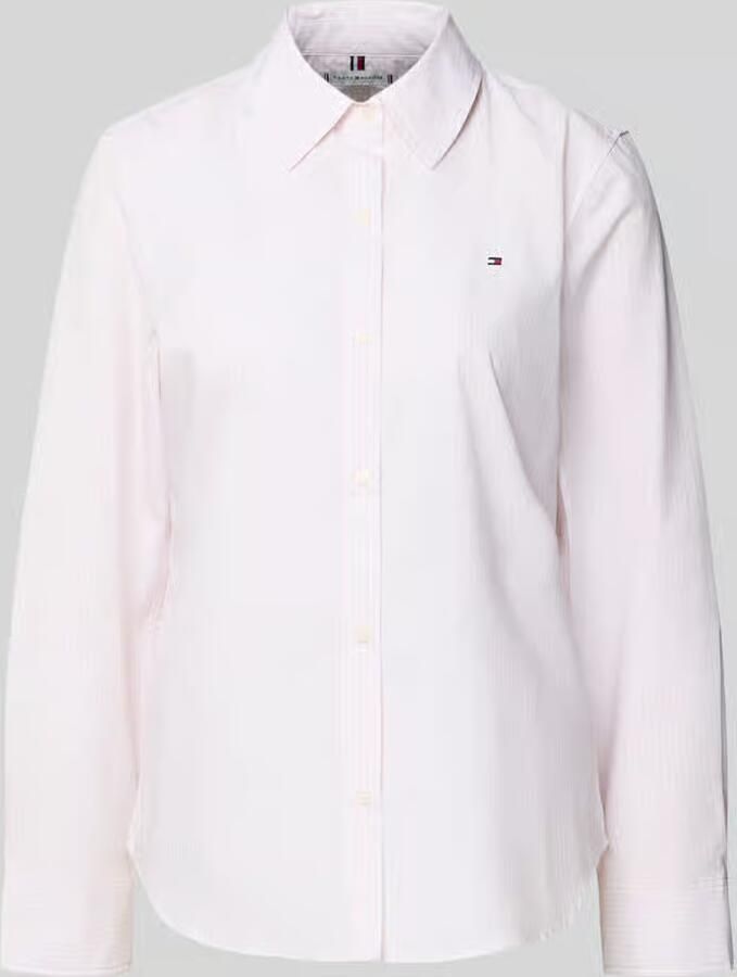 Tommy Hilfiger Regular fit overhemdblouse van katoenmix