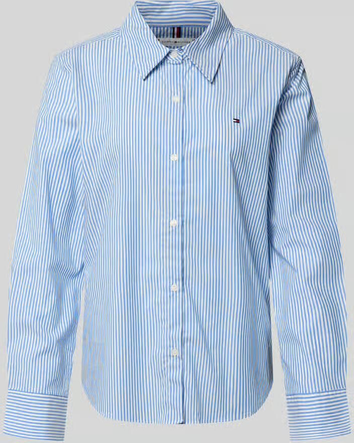 Tommy Hilfiger Regular fit overhemdblouse van katoenmix