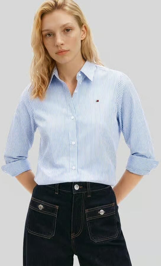 TOMMY HILFIGER Dames Blouses Ess Poplin Regular Shirt Lichtblauw - Foto 12